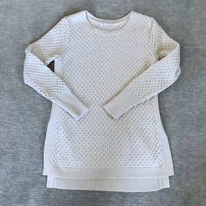 Athleta Cream Box Knit Textured Long Sweater Sz. S